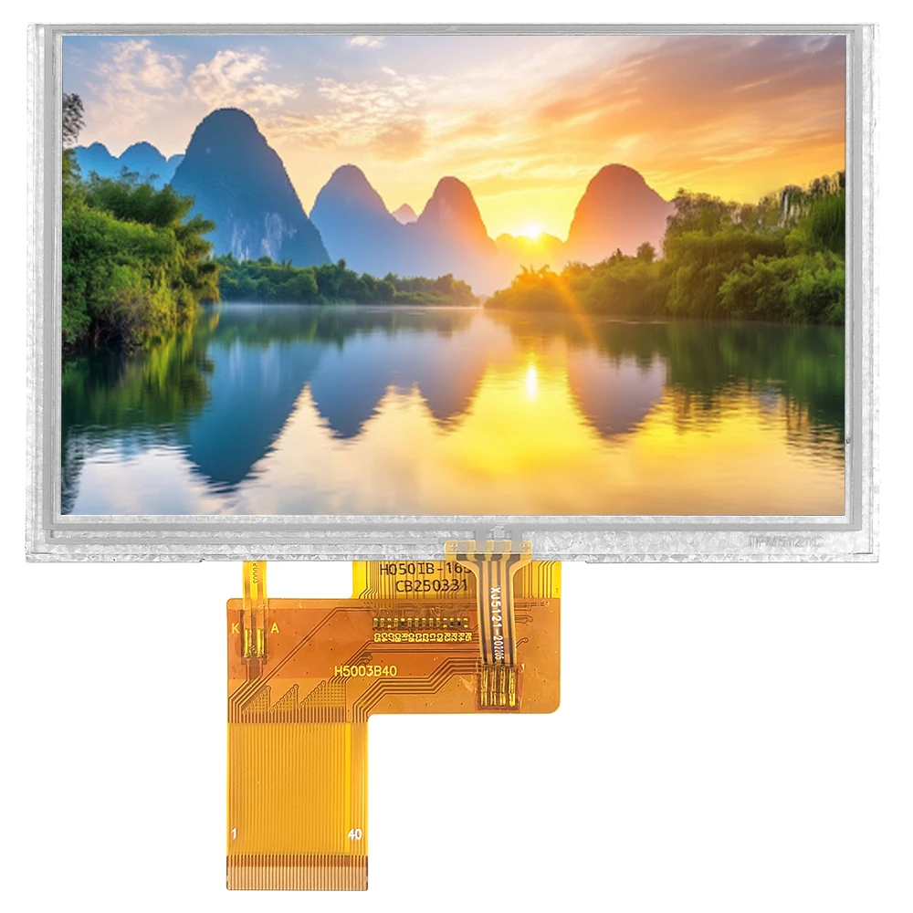 5 Inch TFT LCD Display Module 800*480 RGB IPS 40Pin 3.3V ILITTEK Driver 500 Illumination Capacitive Resistance Touch Screen