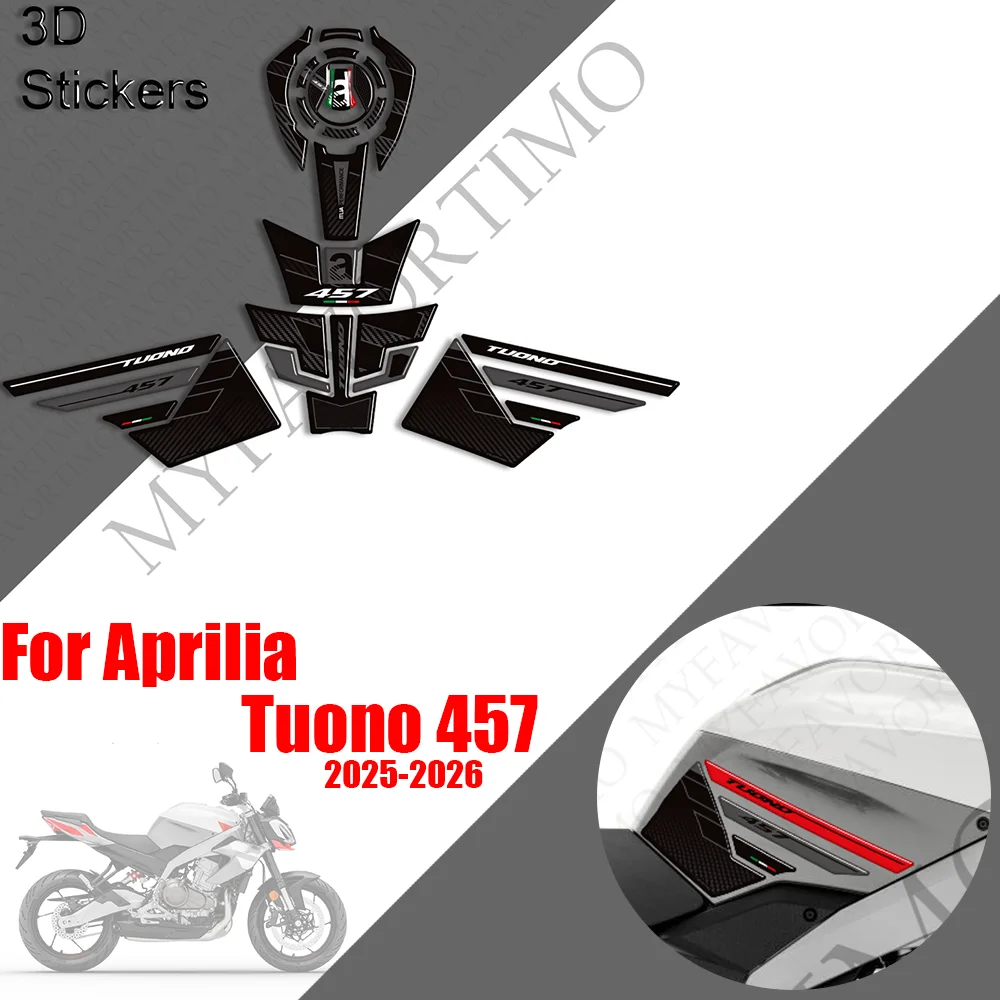 

For Aprilia Tuono 457 2025 2026 Tank Pad TankPad 3D Bike Cap Grips Gas Fuel Kit Knee Stickers Decals Protection Motorcycle