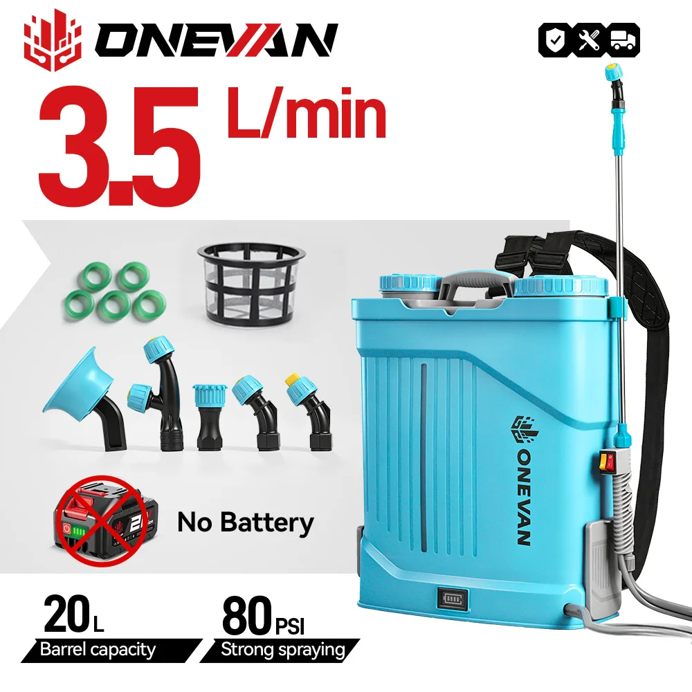 ONEVAN 20L High Capacity Electric Sprayer Gun 80psi Cordless Garden Farm Irrigation Spraying Power Tools For Makita Battery Pin