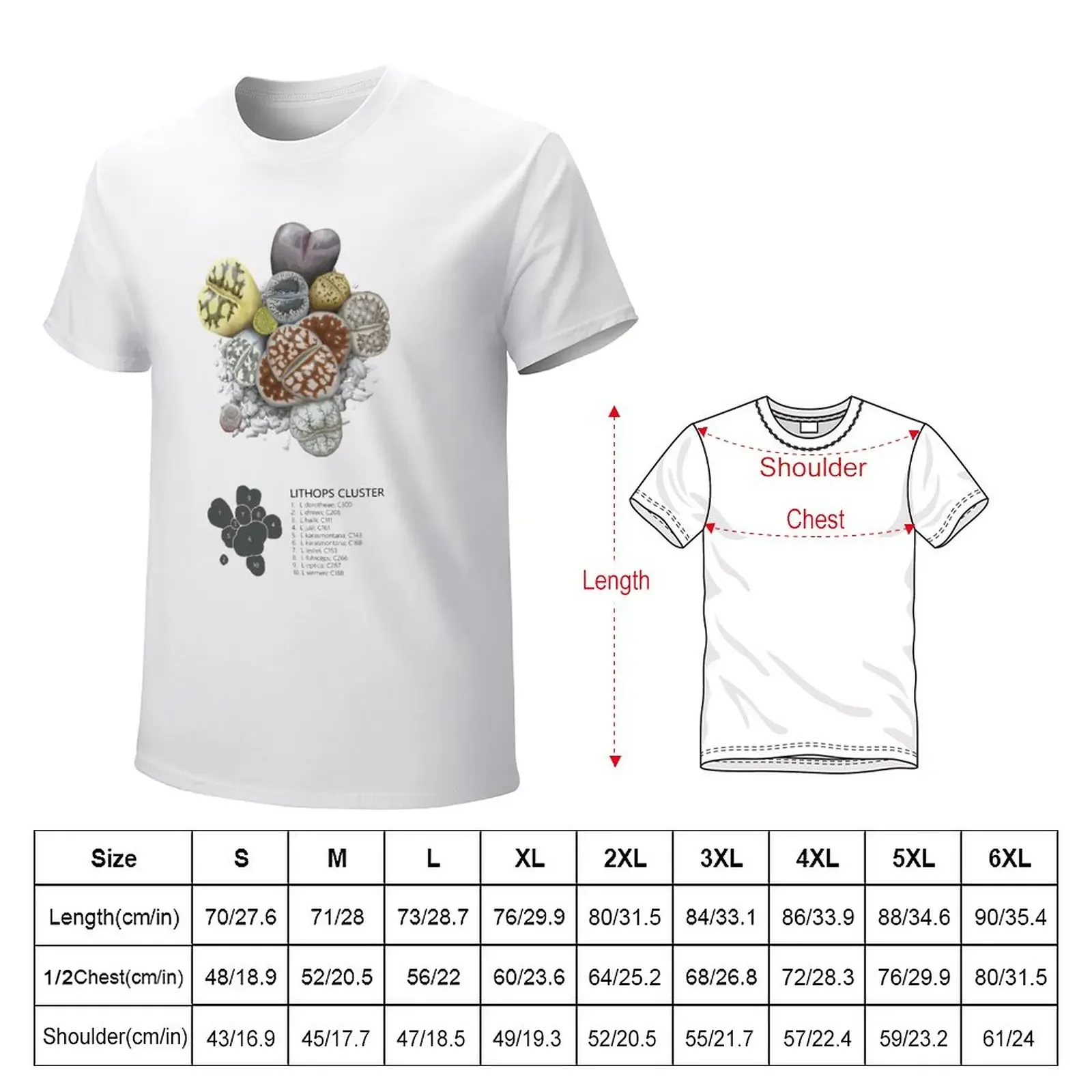 Lithops Cluster (Labels) T-Shirt graphics hippie clothes new edition plain black t shirts men