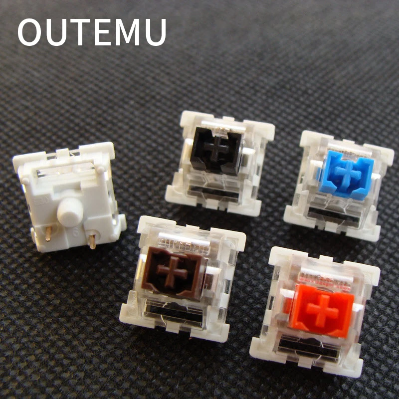 Switch Outemu para Teclado 3 Pinos, À Prova de Poeira, Linear, Tátil, Clicky, Silencioso para Teclados Mecânicos MX, Switch para Jogos DIY