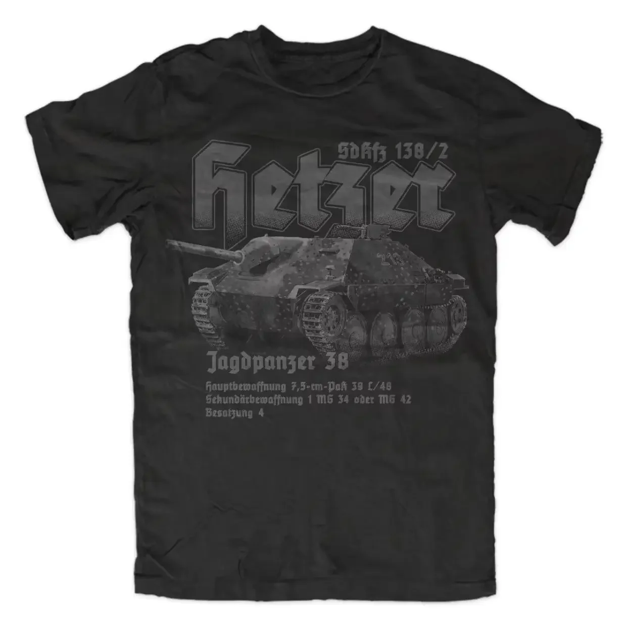 Jagdpanzer 38 Hetzer Defence Forces armored light tank T-shirt 100% cotton O-neck summer short sleeve casual men's T-shirt size
