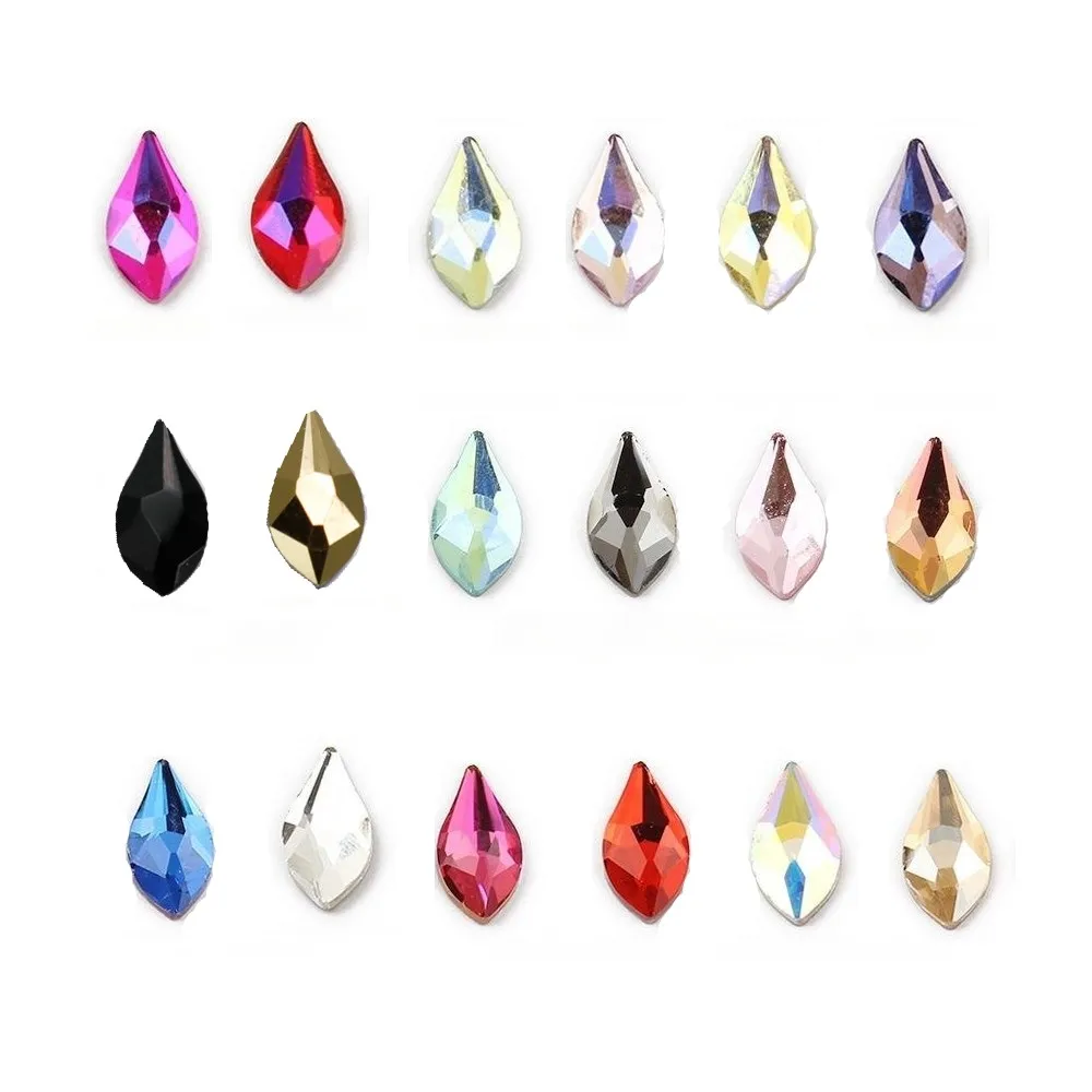 5*10mm Pear shaped Boutique AB Color Flat bottom nail art rhinestones Glass crystal 3D nail decoration Multiple shapes wholesale