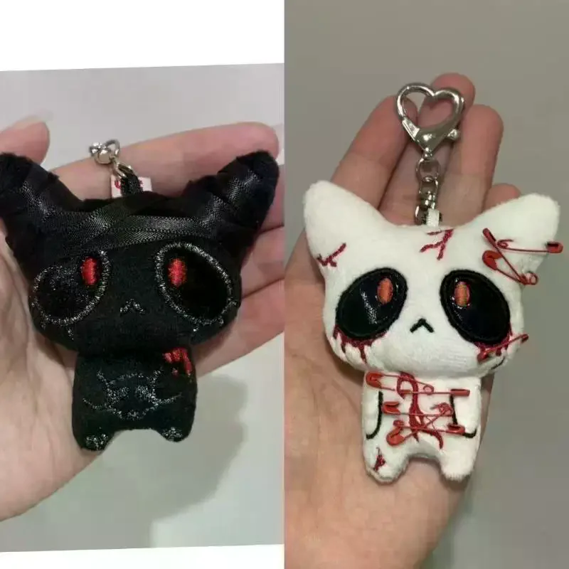 1/2 حزمة من سلسلة المفاتيح القطيفة للهالوين المخيفة، سحر تمثال الوحش الدموي الجيري، زينة حقيبة قوطية مخيفة، هدية للزوجين #6