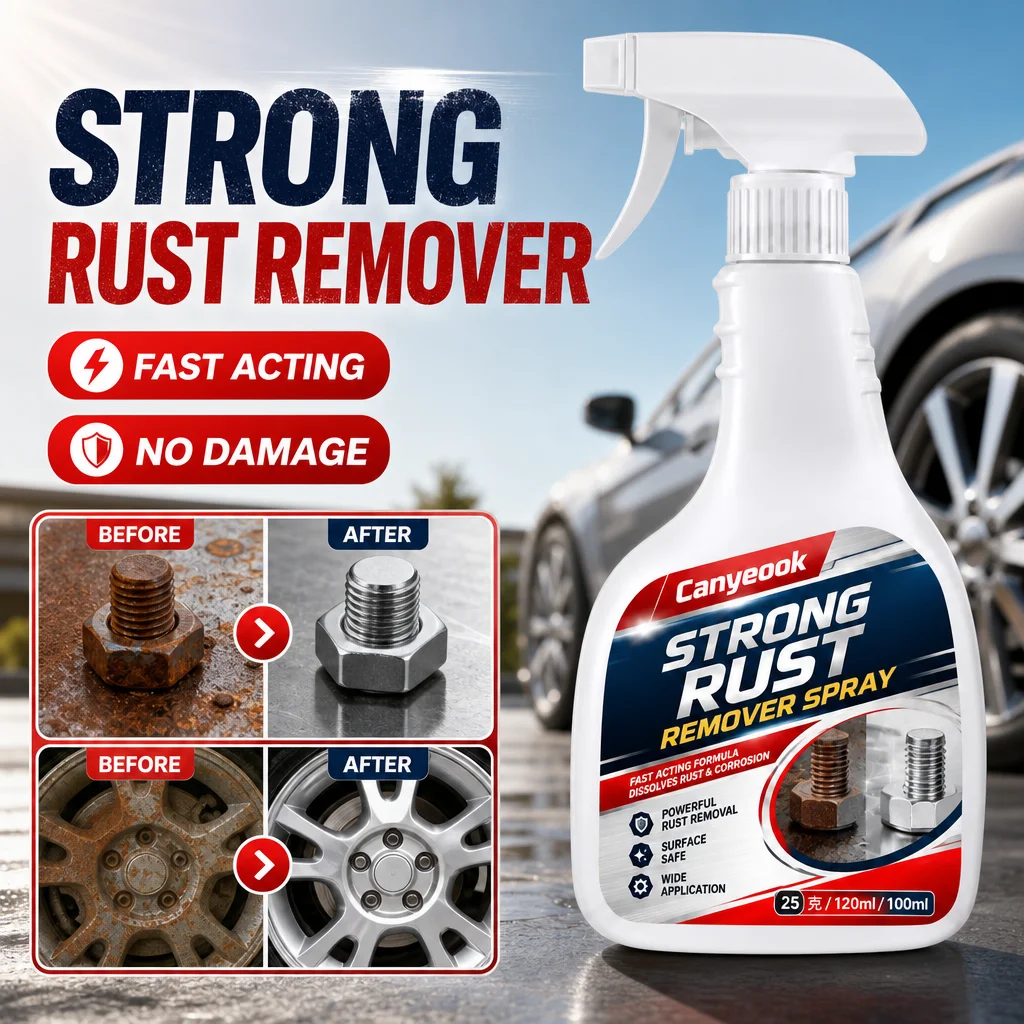 CANYEOOK Rust Remover Spray - Fast-Acting, Multi-Surface Cleaner for Metal, Tile, Car, Home, Non-Damaging, Residue-Free 500ml