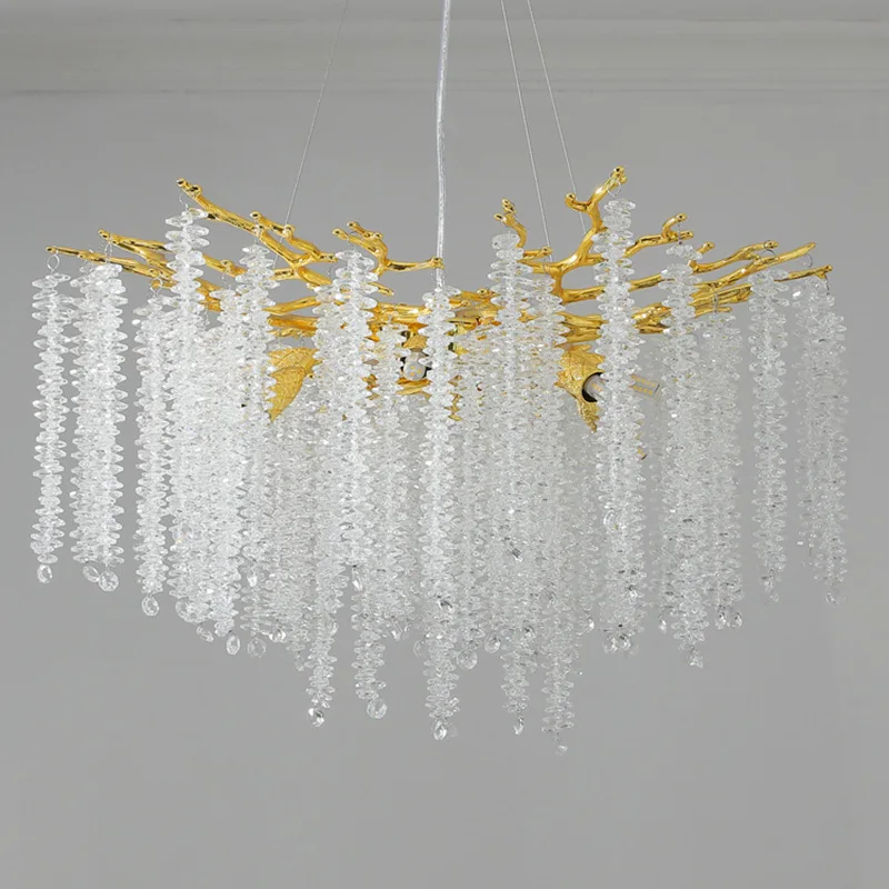 

Light luxury water drop chandelier, hall crystal lamp