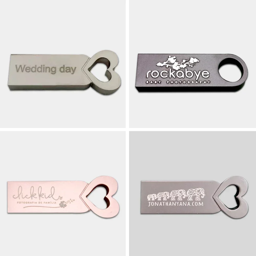 10 Cái/lốc USB Drive2.0 Pendrive Logo Tự Do 64Gb 32Gb 16Gb 8Gb 4Gb Chụp Ảnh Quà Tặng thẻ Nhớ Usb Ngày Cưới Cle Usb