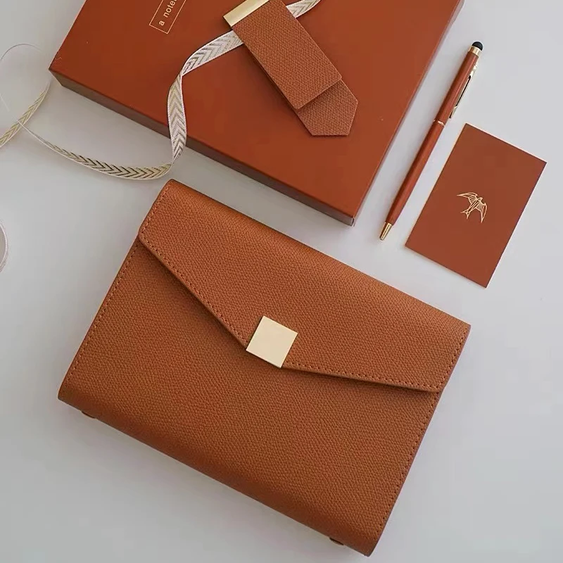 A5 Pu Leather Notebooks Journal agenda Diary Planner lose leaf notebook Office custom Gift Box School binder Stationery