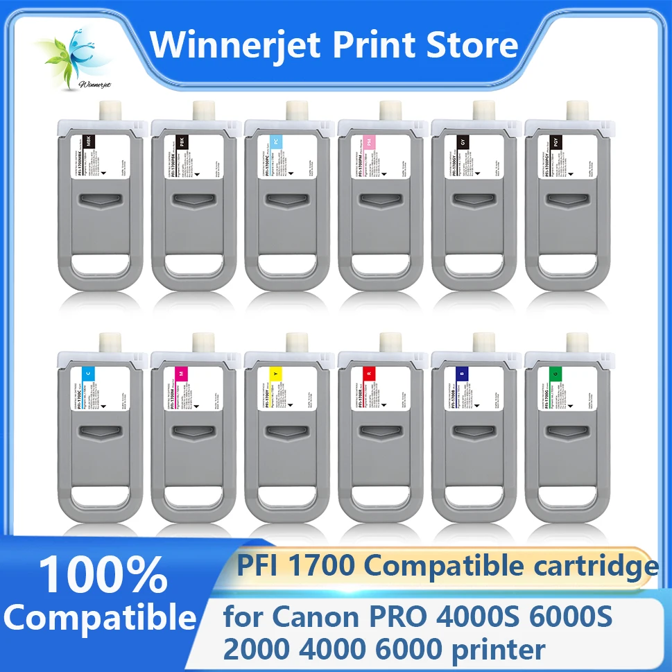 PFI1700 PFI-1700 700ml Compatible Cartridge With Pigment Ink With One Time Use Chip for Canon Pro 2000 4000 4000s 6000 Printer