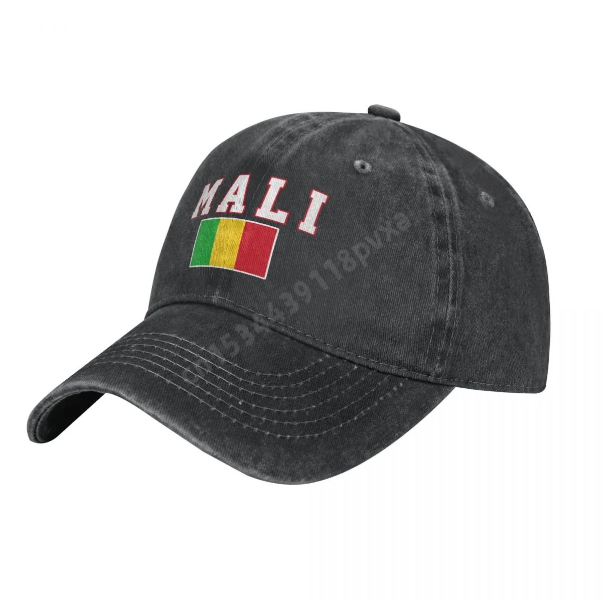 Mali Flag Malian Fans Unisex Adult Charcoal Washed Denim Baseball Cap Men Classic Vintage Cotton Dad Trucker Hat