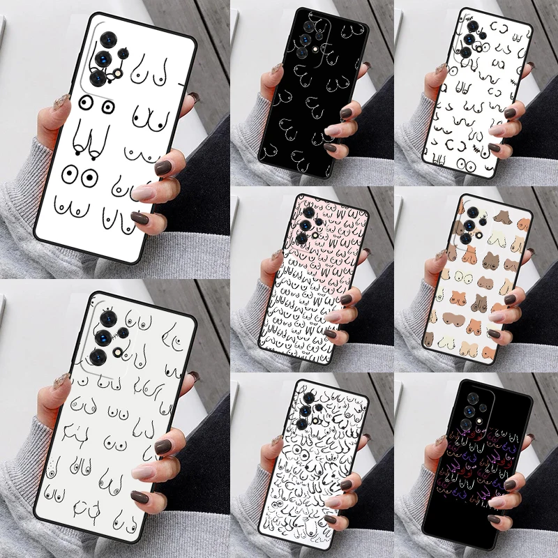 Etui na telefon z grafiką piersi dla Samsung Galaxy S25 S23 S30 S8 S21 S20 FE S24 S22 Note 10 20 Plus lite Ultra
