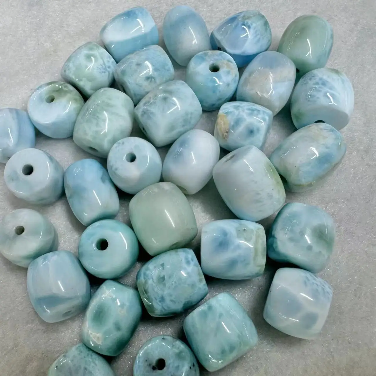 Natural Genuine Dominican Larimar/ Copper Pectolite Nugget Free Form Fillet Irregular Pebble Beads Fit Jewelry 1 piece