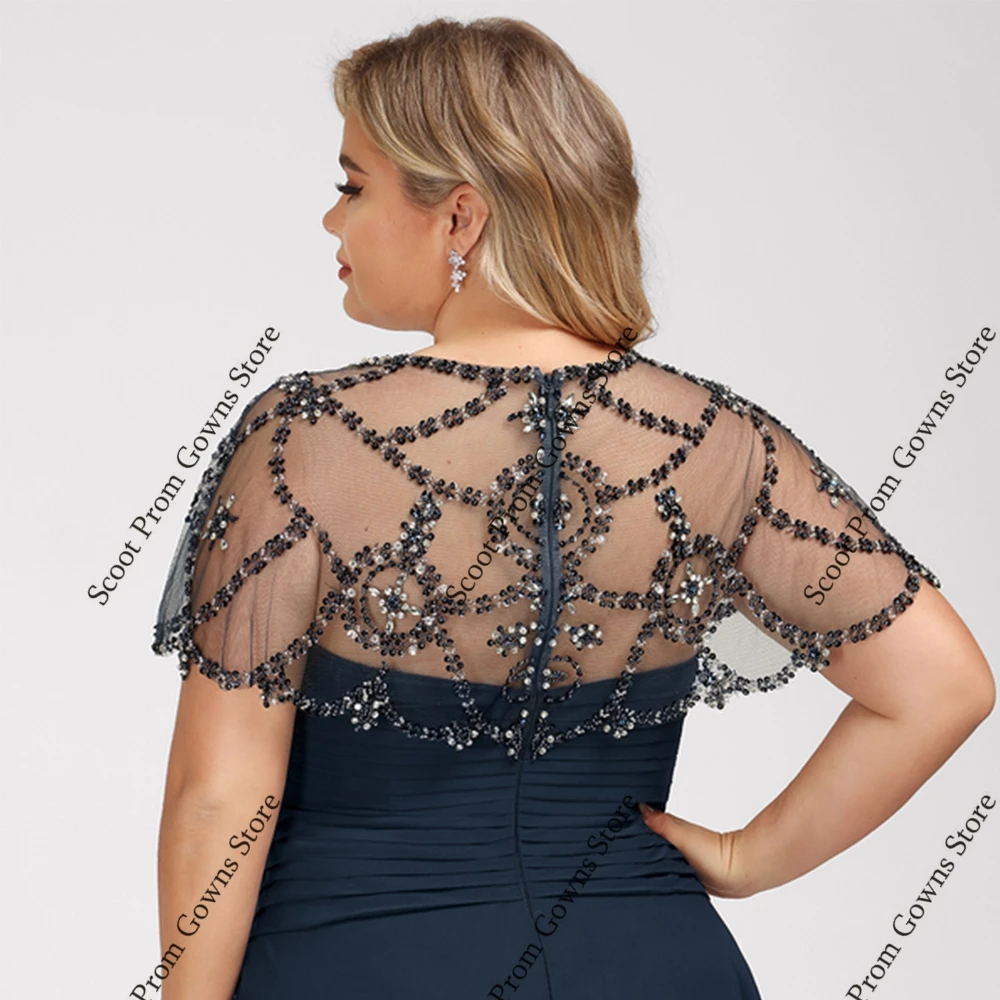 Vestidos De playa De talla grande para madre De novia, vestidos De fiesta De boda De manga corta para mujer, bata De playa De gasa De verano 2025