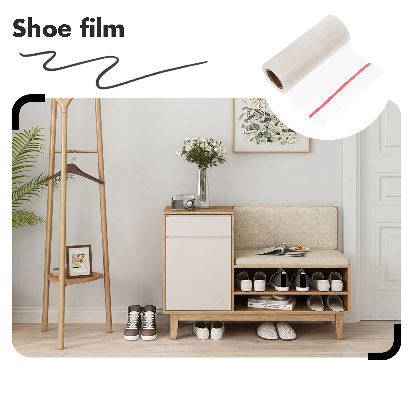 2 Rolls Shoe Covers for Shoe Film Machine Disposable Waterproof Non Slip Protective Overshoes for Indoor Use Home Office Guest