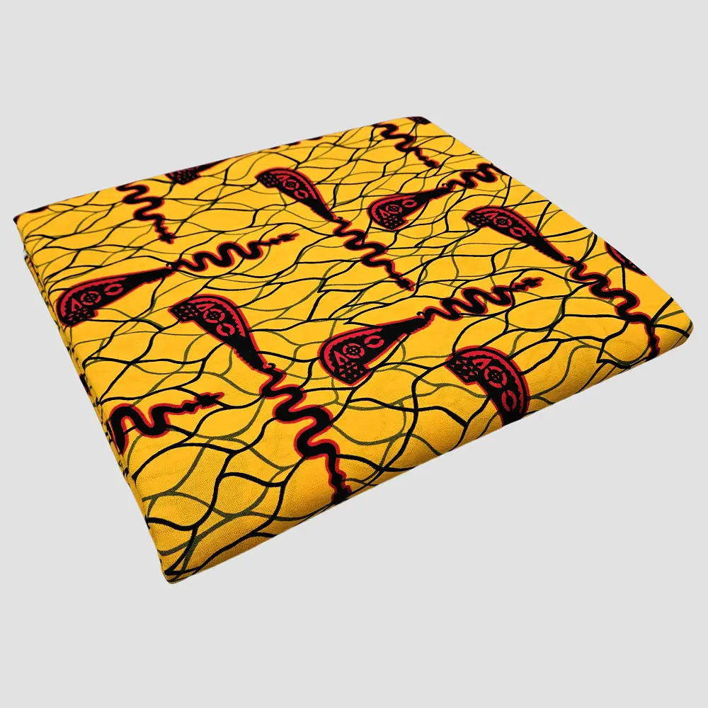 Afrikanischer Wachsblockdruckstoff, 100 % Baumwolle, Nigeria-Stoff, Ankara-Wachs, zum Nähen von Kleidung – Detail 9
