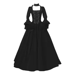 2024 Dresses For Ladies Women Vintage Retro Gothic Long Sleeve Hooded Dress Long Gown Dresses فساتين طويلة Vestidos De Fiesta