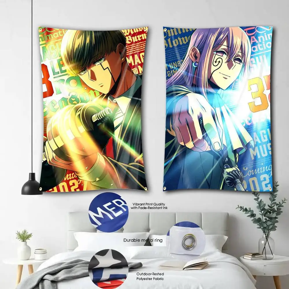 M-Mash Burnedead From M-Mashle Flag Tapestry Banner for Bedroom Living Room Outdoor Camping Custom Supported