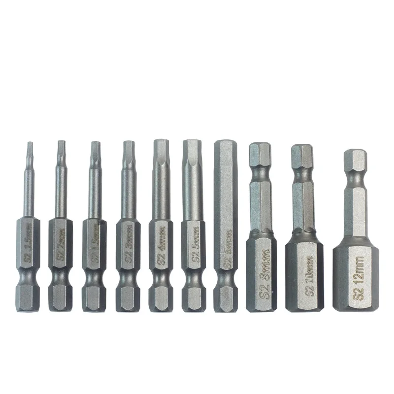 50mm Hexagon Bit Set S2 Bullet Head Torque Bit Set with Magnetic Electric Bit Set