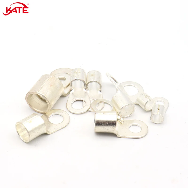 100PCS OT2.5-3/4/5/6/8/10/12 Terminal O-Type Terminal Electrical Connector Red Copper Tinned Ring Copper Connector 20-14 AWG