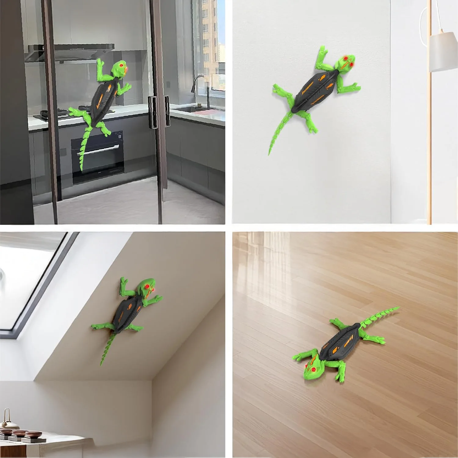 Wandkletterender Gecko, Leuchtendes Eidechsen-Wandkriechtier, Ferngesteuertes Eidechsen mit LED-Augen, 360 ° Rotierender Elektrischer Reptilien-Roboter für Boden und Wand, Weihnachts- und Geburtstagsgeschenk – Detail 5