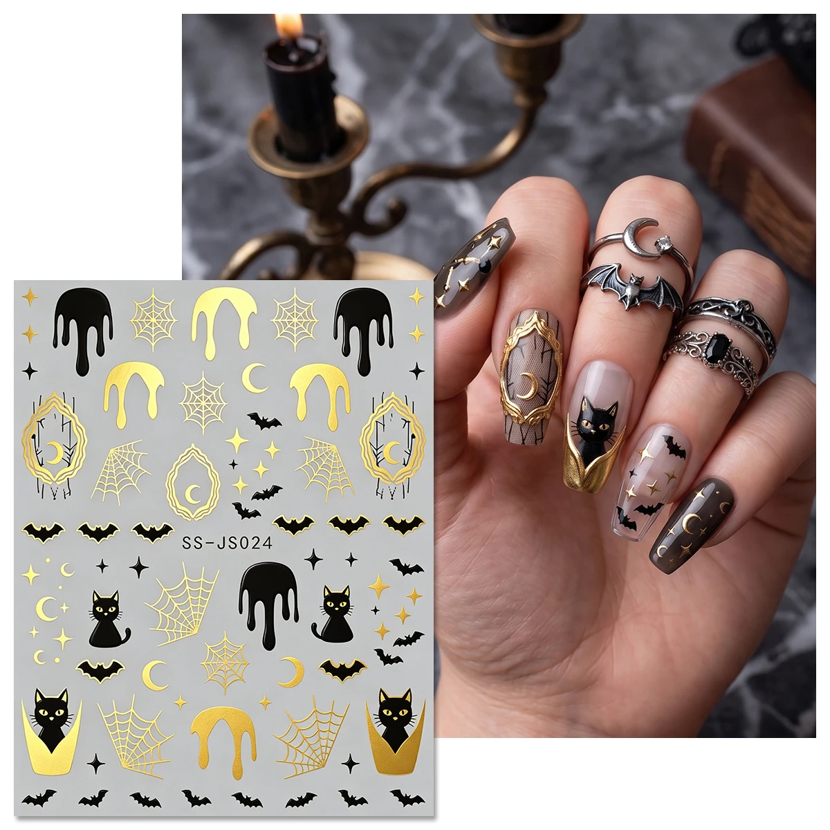 3-pack Halloween nail art deco - Nail Art Gothic recension och pris