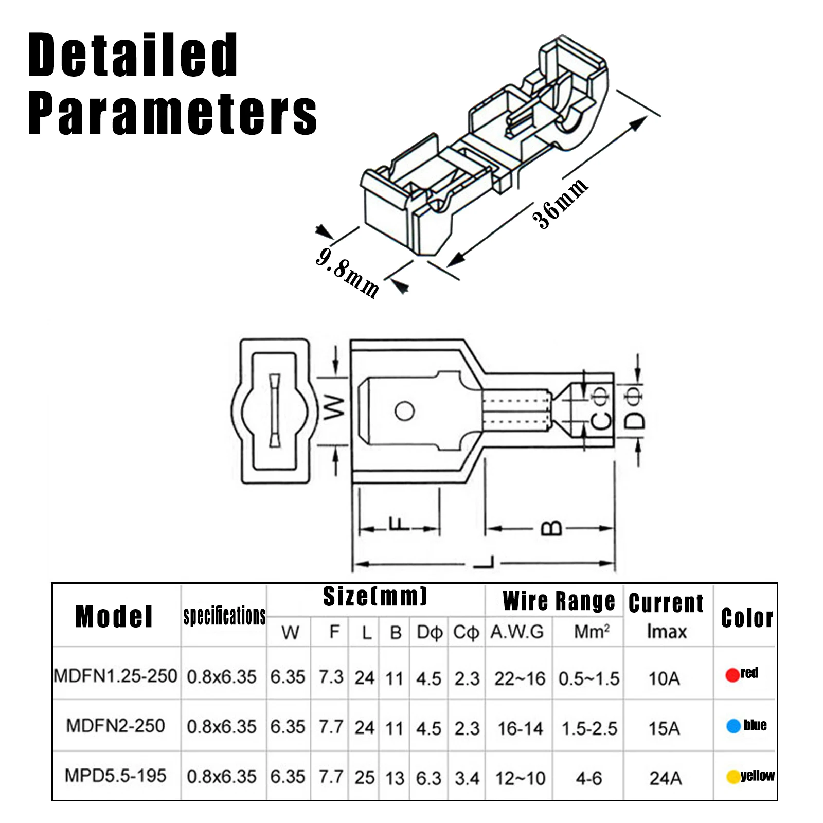 60pcs T Tap Quick Cable Connectors Self-stripping Electrical Snap Wire Splice Lock Terminals Crimp