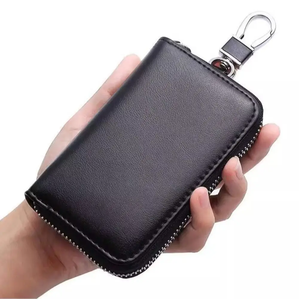 Universal Fit Retro Car Key Wallet Portable Card Slot Key Storage Pouch Multifunctional Buckle PU Key Holder Commuting Use