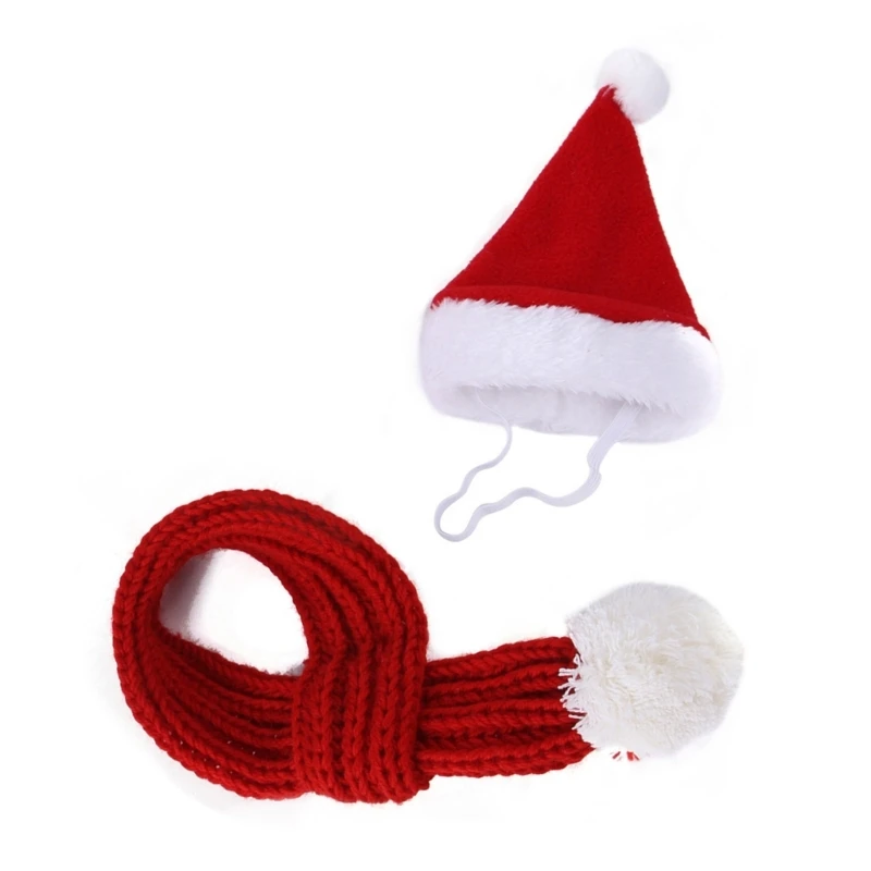 2025 New Pet Winter Clothes Set Regulable Pet Santa Costume Soft Plush Pet Wear Gears for Family Photos