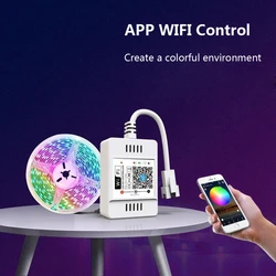 5DC5V-24V WS2812B WiFi Voice Music SPI Led Controller for 3PIN WS2811 WS2812 RGB IC LED Light Strip Magic Home APP Support Alexa