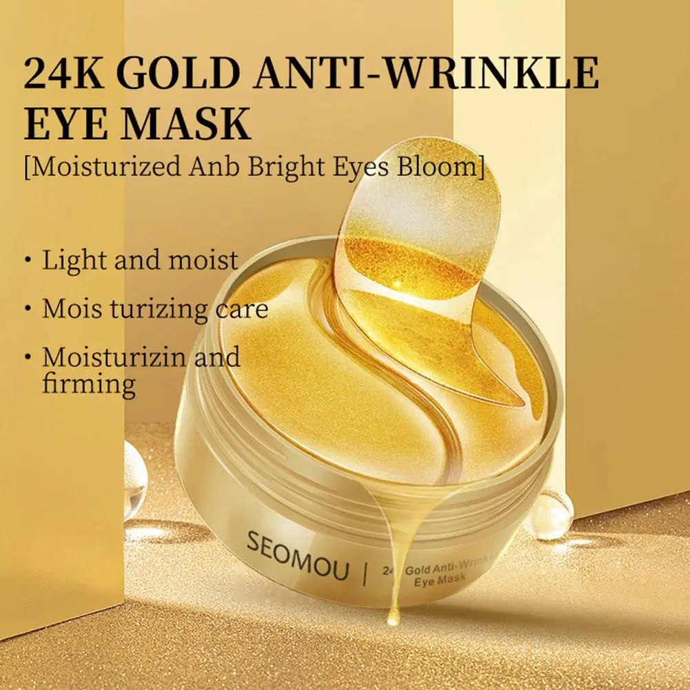 

30pairs Collagen Eye 24k Gold Eye Patch Seaweed Anti-puffiness Pad Circles Dark Eyes Anti-aging Moisturizing Eye B4s3