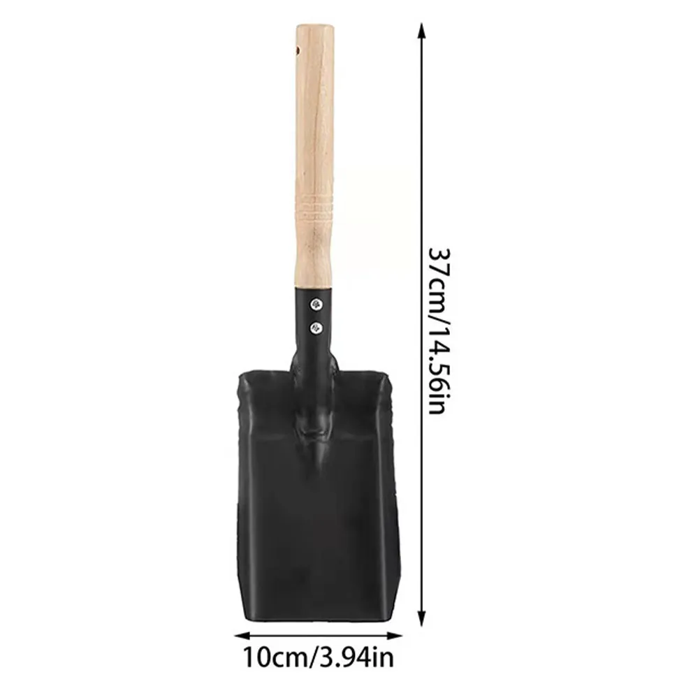 1Set Fireplace Cleaning Accessories Carbon Steel Shovel Wood Handle Broom Duster Silicone Gloves Rounded Edge Safe Grip Stove