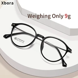 Xbora 2024 occhiali da vista in titanio stile giapponese TR90 Retro Design Luxury Brand montatura ultraleggera donna uomo occhiali da vista 6825