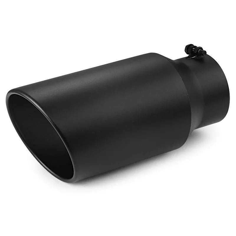 High Quality Stainless Steel Universal Exhaust Muffler Tip 5 Inch Inlet Inch Outlet 15 Inch Length Rolled Bolt On