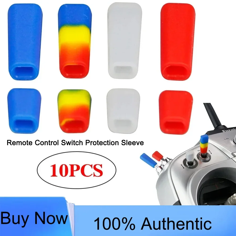 10PCS LDARC Non-Slip Silicone RC Transmitter Switch Protection Sleeve Compatible with Flysky JR FUTABA Frsky RadioLink FPV
