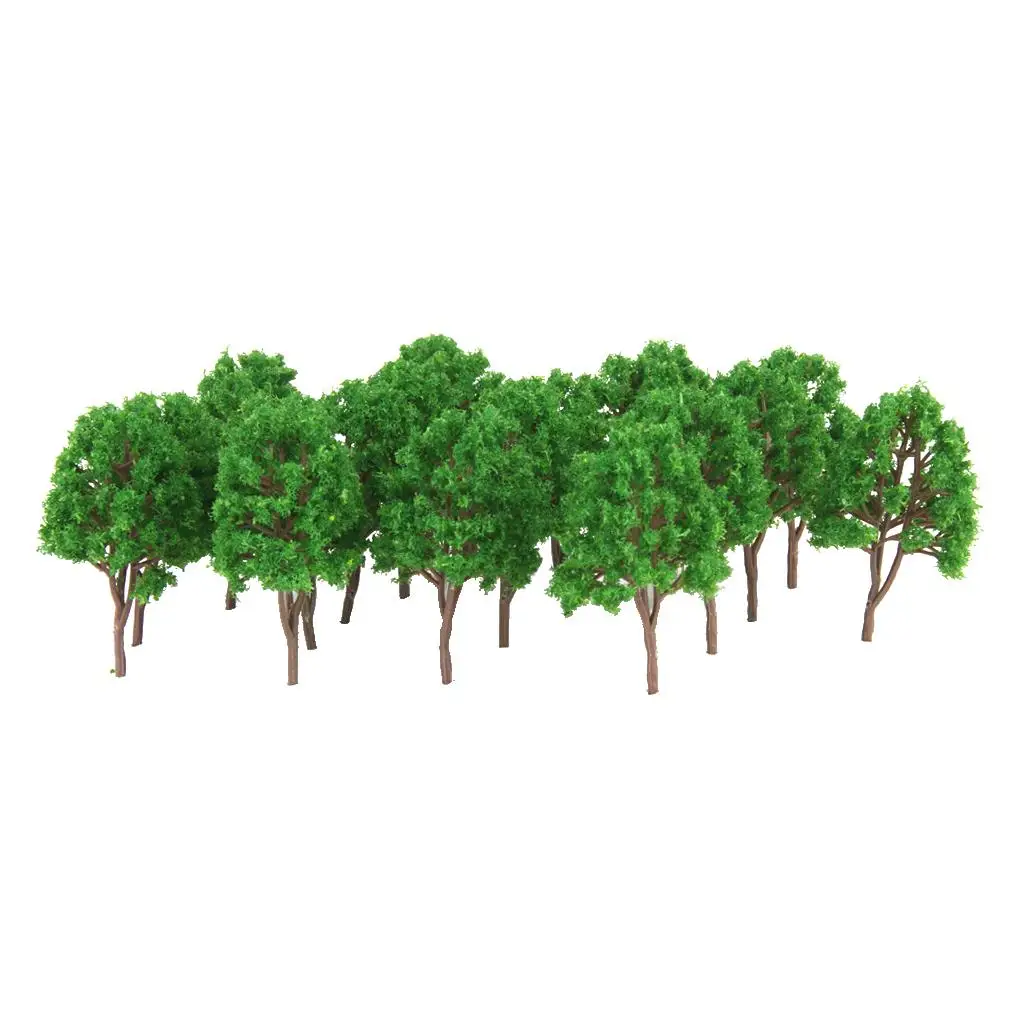 20 Pieces Plastic 0 Model Trees Set for Building Scenery Landscape 7.5cm