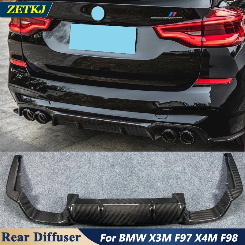 3D Style High Quality Carbon Fiber Rear Bumper Diffuser Lip For BMW X3M F97 X4M F98 2019 UP