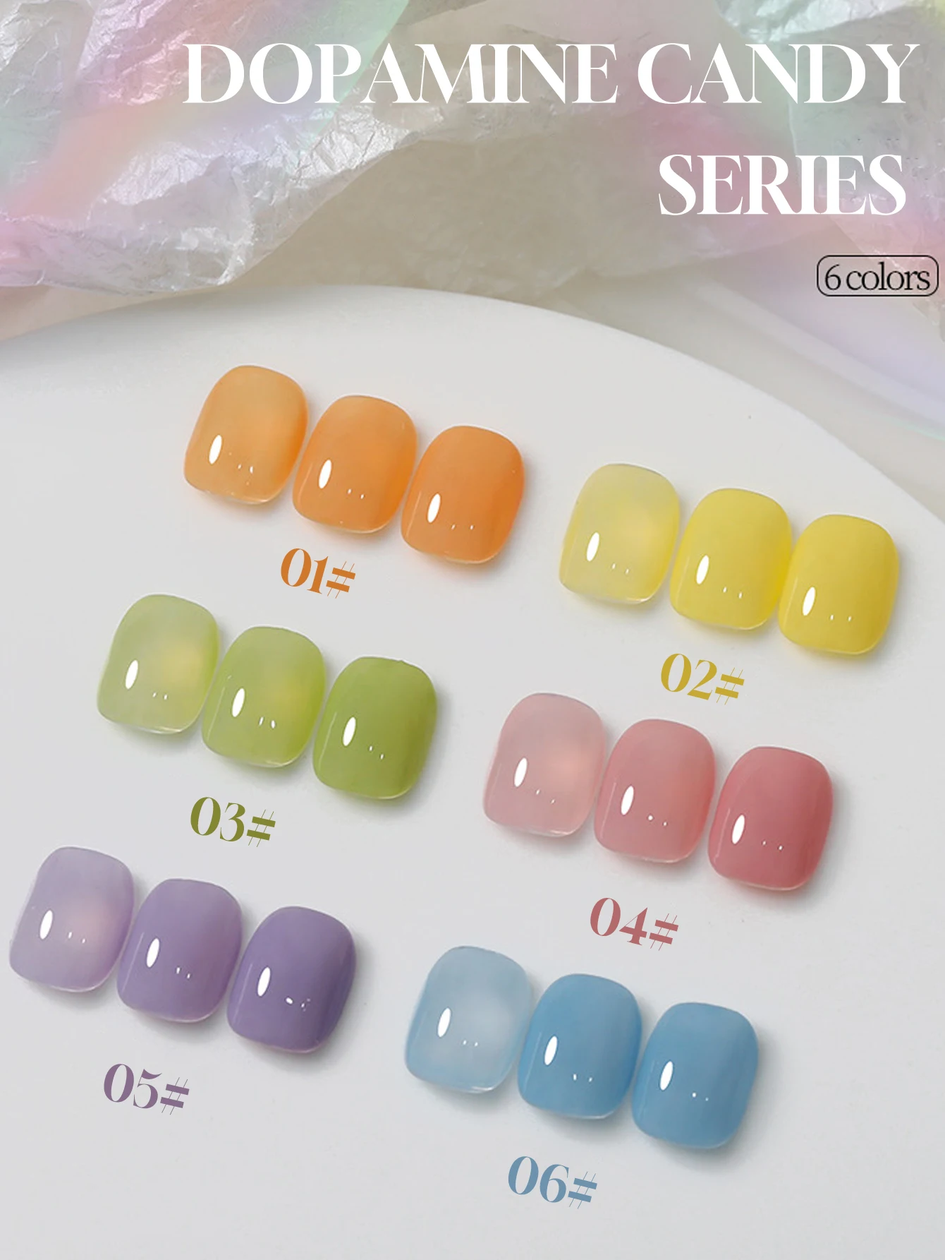 

1-6pcs15ml Autumn Nail Dopamine Ice Clear Candy Gel Nail Polish UV LED Curing Holiday Women's Gift Nail Art Daily Supplies DIY