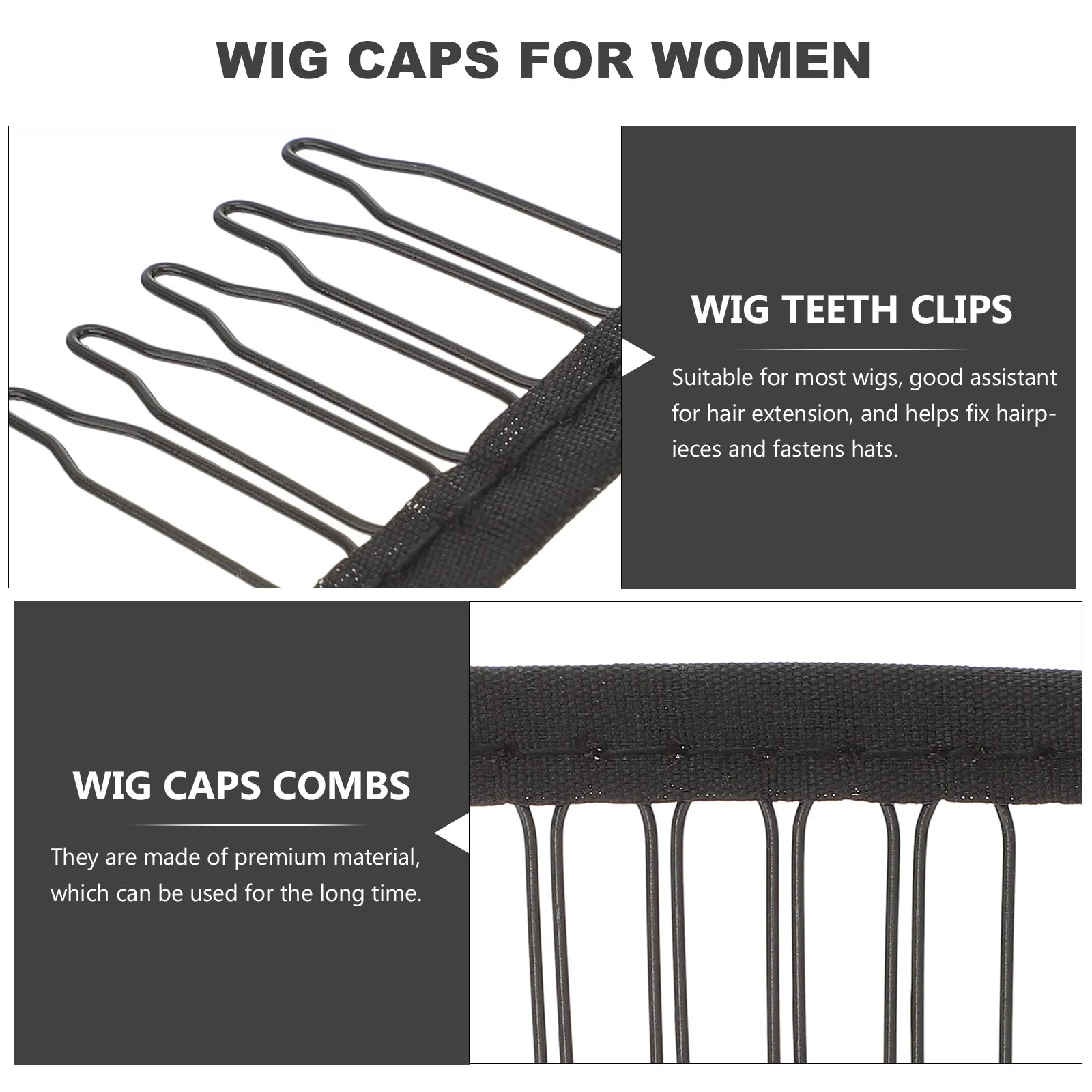 25Pcs Clips Steel Teeth Combs Fixing Clips Easy Sewing Hair Extensions Caps DIY Teeth Combs Hair Accessories