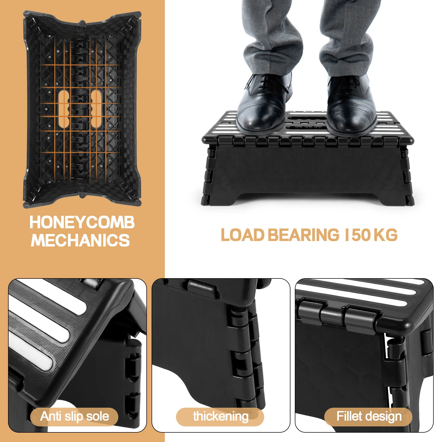 2025 الاتجاه عدم الانزلاق صغير خطوة واحدة المدمجة للطي مقعد مسطح الثقيلة المحمولة خفيفة الوزن كرسي قابل للطي #3