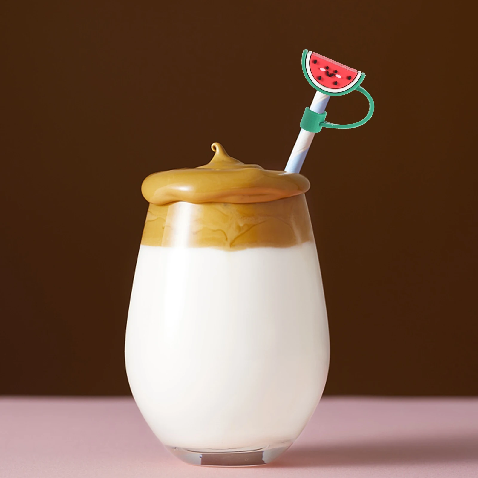 

12Pcs Straw Tips Cover Silicone Cap for Reusable Straws Kawaii Design Protective Stopper Cute Drink Accessory Party Favors