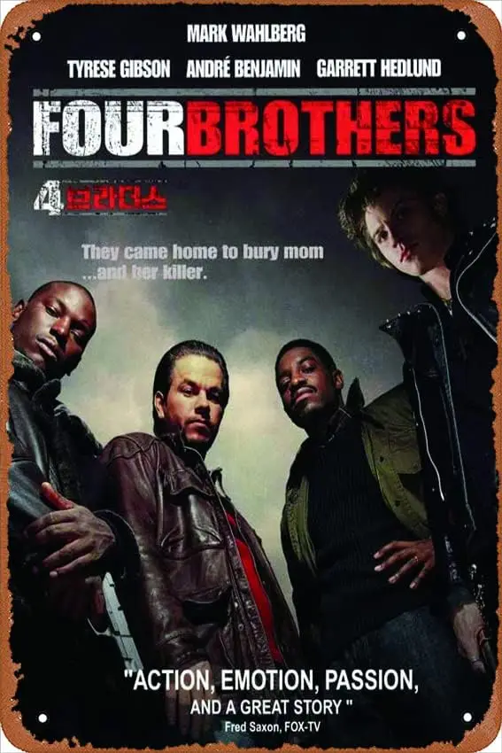 Four Brothers (Korean) Movie (2005) Poster Retro Metal Tin Sign Vintage TIN Sign For Wall Decoration Of Bars, Restaurants, Cafes