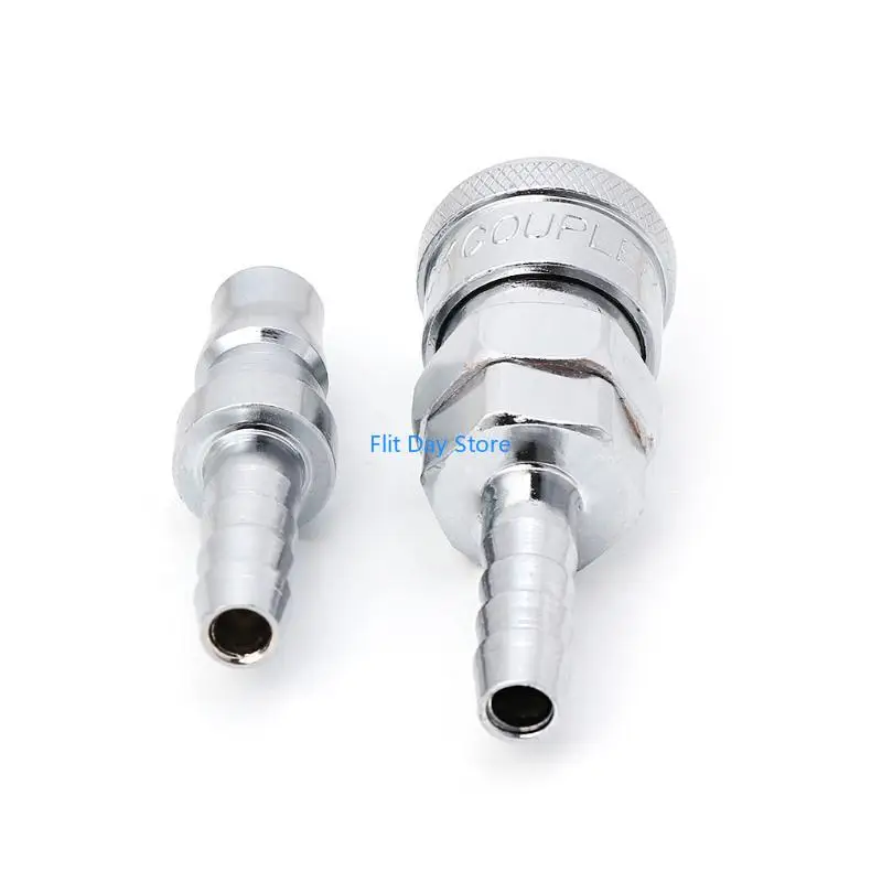 F92C 2 Pcs 8mm Pneumatic Air Line Hose Quick Release Coupler Connectors Compressor