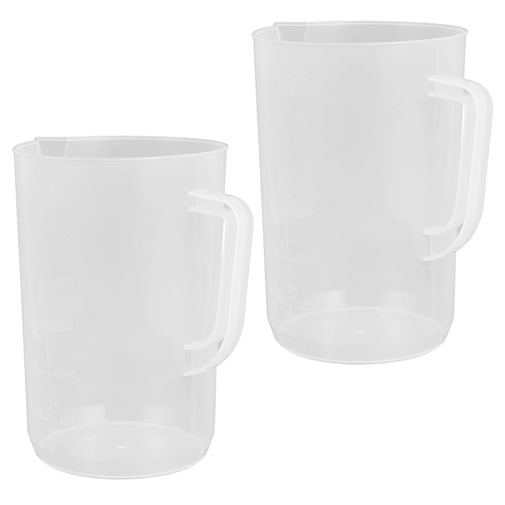 2 قطعة 3000 مللي كوب بلاستك سعة كبيرة لسوائل السيارات شفافة السائل قياس إبريق زيت المحرك ملء السيارة #2