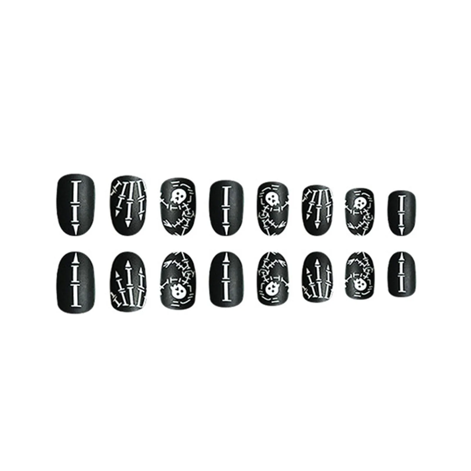 Halloween Schedel Bedrukte Matte Nepnagels Gemakkelijk Aan Te Brengen Eenvoudig Om Nagels Af Te Pellen Voor Liefhebbers Van Manicure En Beautybloggers