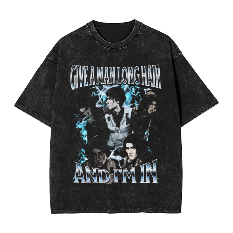 أنيمي غامض فيكتور المجد الإباضة الجرافيك غسلها تي شيرت الرجال Vintage تي شيرت عادية المتضخم تي شيرت Harajuku القمم #5