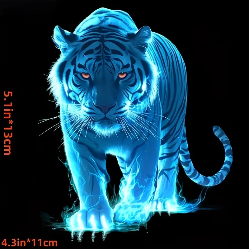 1pc クリエイティブファンタジーブルータイガーバイクステッカー耐久性のあるビニール素材で簡単に取り付けられ、オートバイに適しています