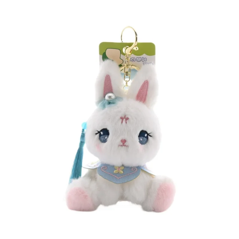 Exquisiter trendiger Kaninchen-Plüschtier-Anhänger, süßer Kaninchen-Boutique-Schlüsselanhänger im antiken Stil, kleines Geschenk