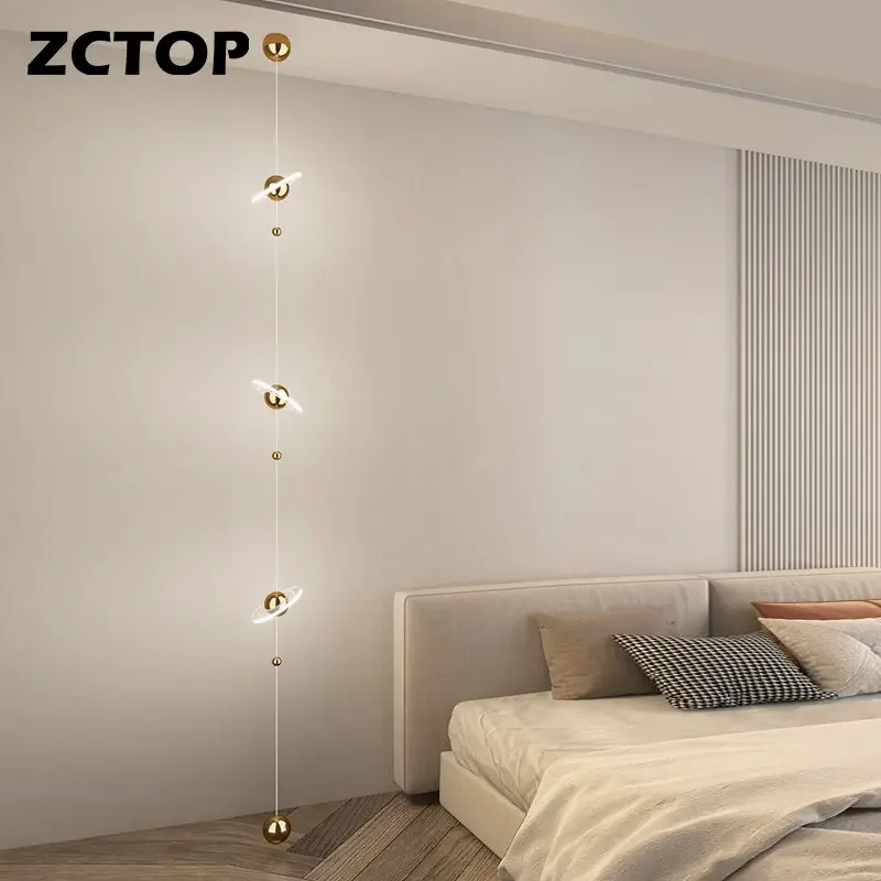 Modern Bedroom Bedside Light LED Pendant Lamp for Living Room Study Room Adjustable Line Strip Hanging Lights Home Decor Fixture