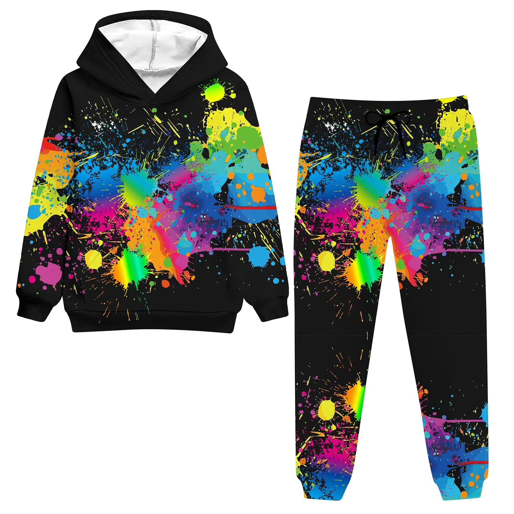 Conjuntos de pantalones con capucha y estampado 3D con gráfico abstracto para hombre, sudaderas informales, pantalones de chándal, trajes de dos piezas, ropa de chándal para hombre