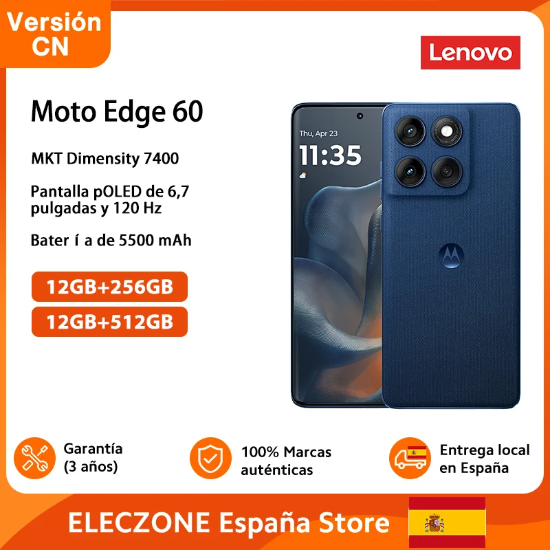 Lenovo Motorola Moto Edge 60 5G teléfono móvil 6,7 pulgadas 1,5 K protección ocular pantalla pOLED 5500mAh 68W carga rápida 50MPCamera